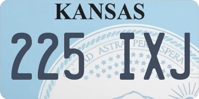 KS license plate 225IXJ