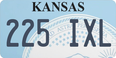 KS license plate 225IXL