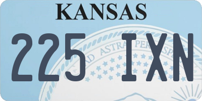 KS license plate 225IXN