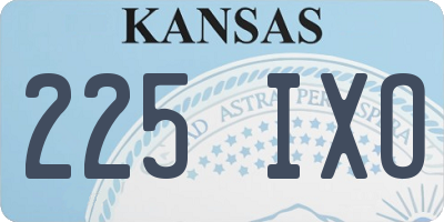 KS license plate 225IXO