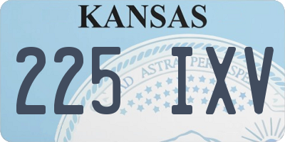 KS license plate 225IXV