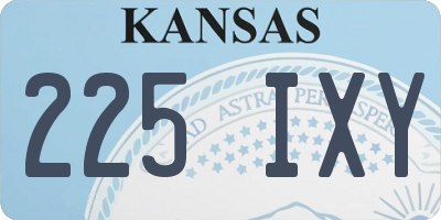 KS license plate 225IXY