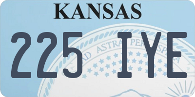 KS license plate 225IYE