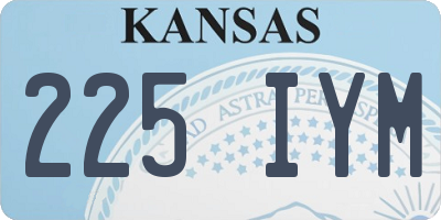 KS license plate 225IYM