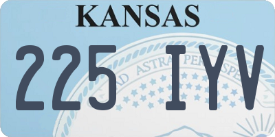 KS license plate 225IYV