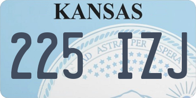KS license plate 225IZJ