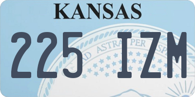 KS license plate 225IZM