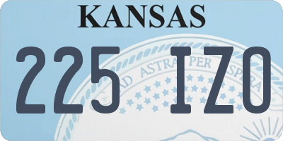 KS license plate 225IZO