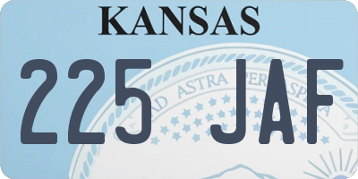KS license plate 225JAF