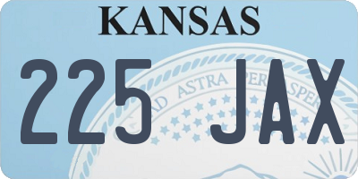 KS license plate 225JAX