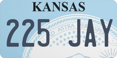 KS license plate 225JAY