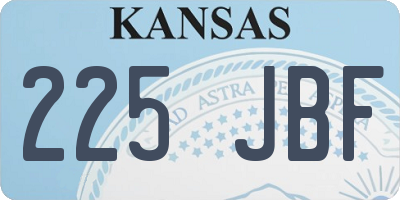 KS license plate 225JBF