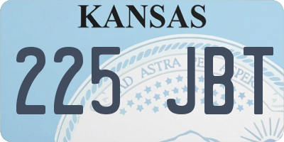 KS license plate 225JBT