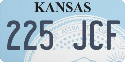 KS license plate 225JCF