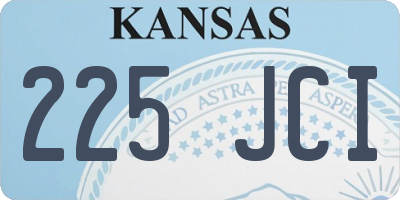 KS license plate 225JCI