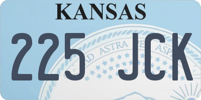 KS license plate 225JCK