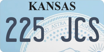 KS license plate 225JCS