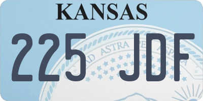 KS license plate 225JDF