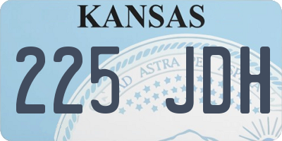 KS license plate 225JDH