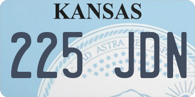 KS license plate 225JDN