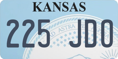 KS license plate 225JDO