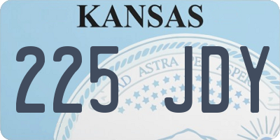KS license plate 225JDY