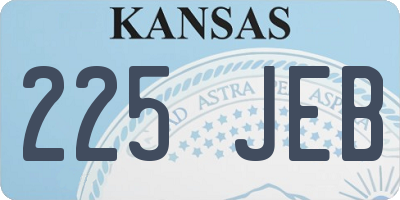 KS license plate 225JEB