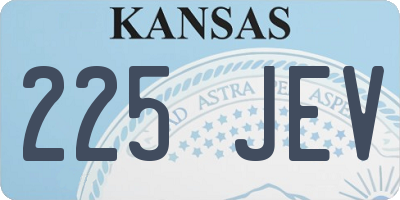 KS license plate 225JEV