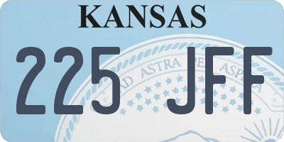 KS license plate 225JFF