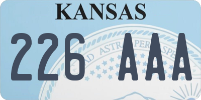 KS license plate 226AAA