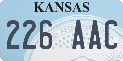 KS license plate 226AAC