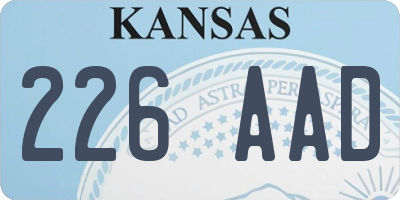 KS license plate 226AAD