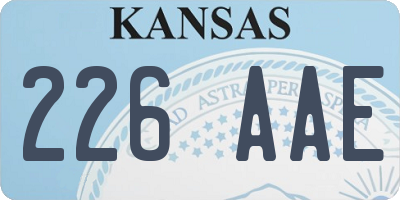 KS license plate 226AAE