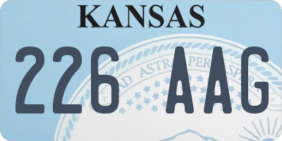 KS license plate 226AAG