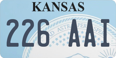 KS license plate 226AAI