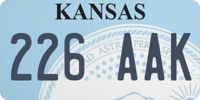 KS license plate 226AAK