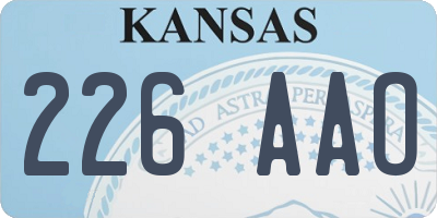 KS license plate 226AAO