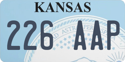 KS license plate 226AAP