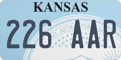 KS license plate 226AAR