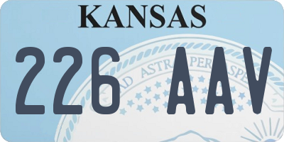KS license plate 226AAV