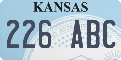 KS license plate 226ABC