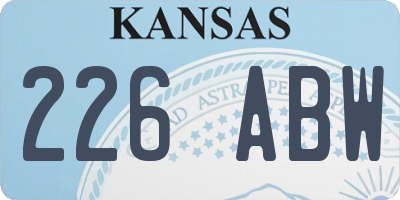 KS license plate 226ABW