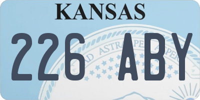 KS license plate 226ABY