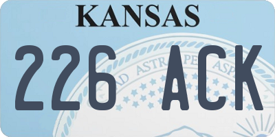 KS license plate 226ACK
