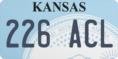 KS license plate 226ACL