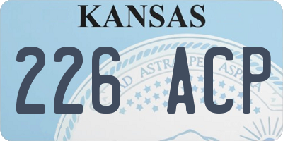 KS license plate 226ACP