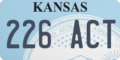 KS license plate 226ACT
