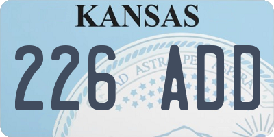 KS license plate 226ADD