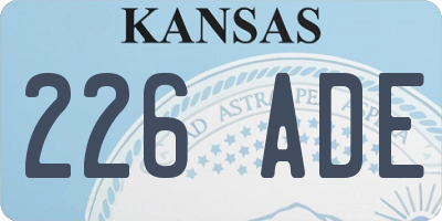 KS license plate 226ADE