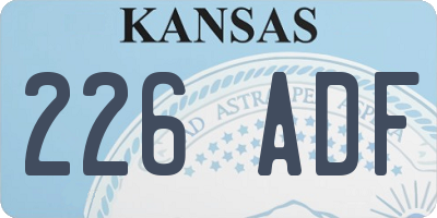 KS license plate 226ADF